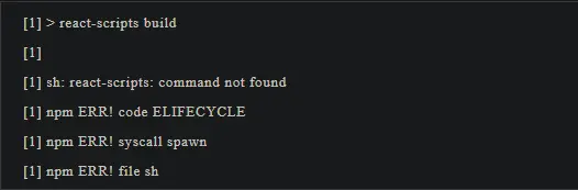 react scripts command not found